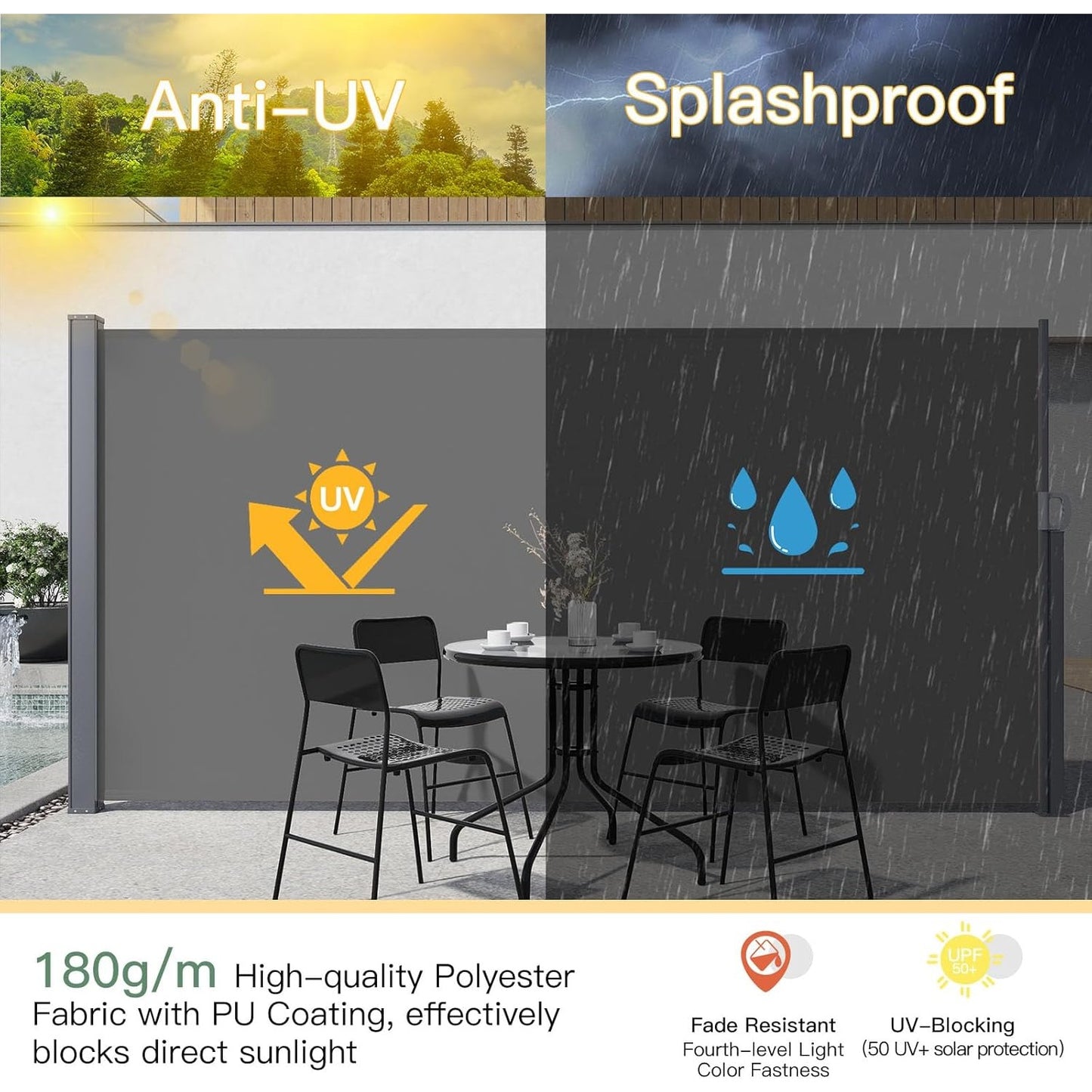 YODOLLA retractable outdoor awning.