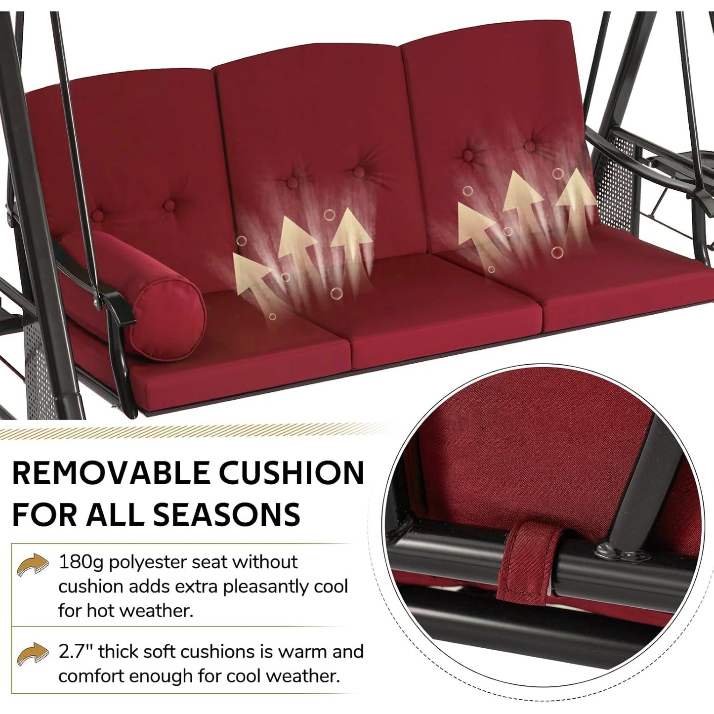 YODOLLA porch swing cushion for comfort