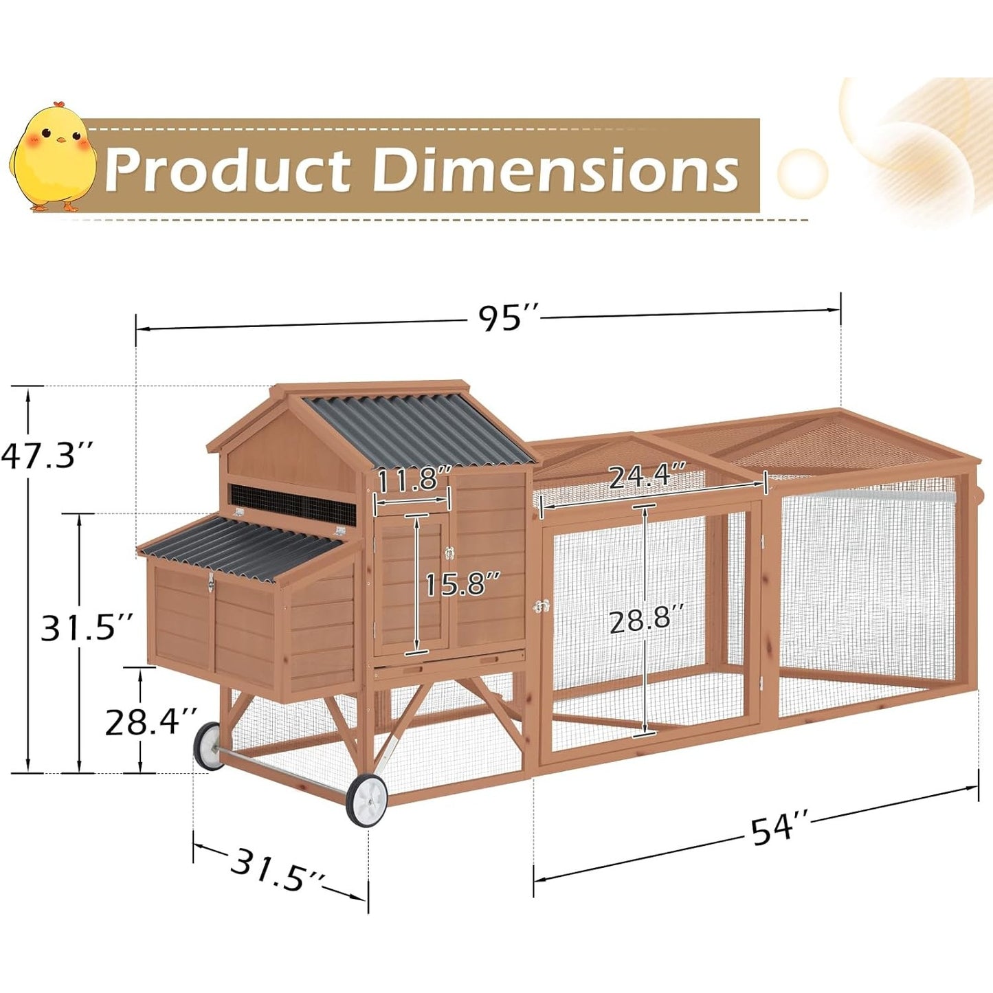 YODOLLA chicken coop size