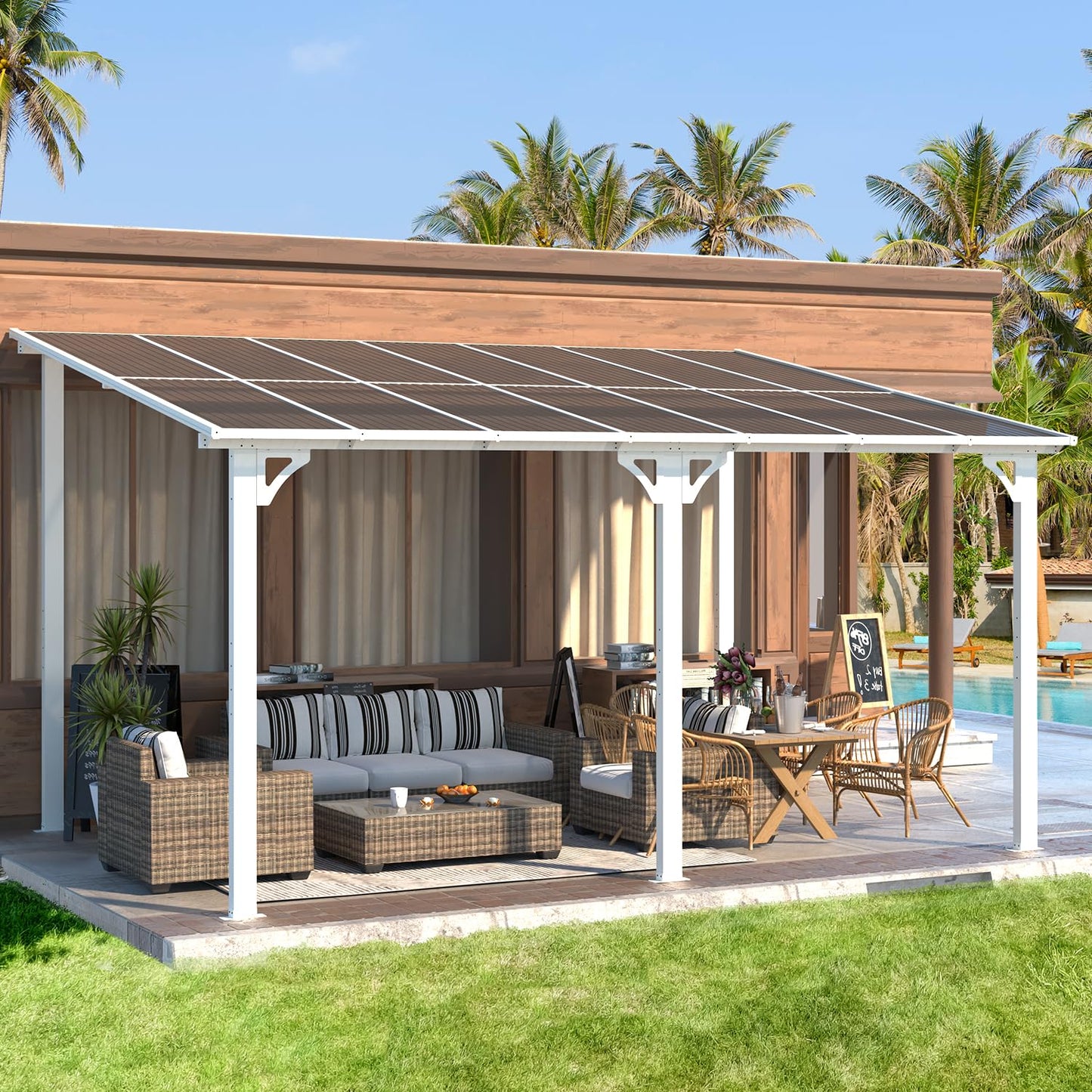 YODOLLA White 10x14 Outdoor Gazebo