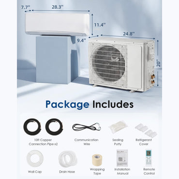 YODOLLA 9000 BTU Mini Split AC/Heating System, Wall Air Conditioner