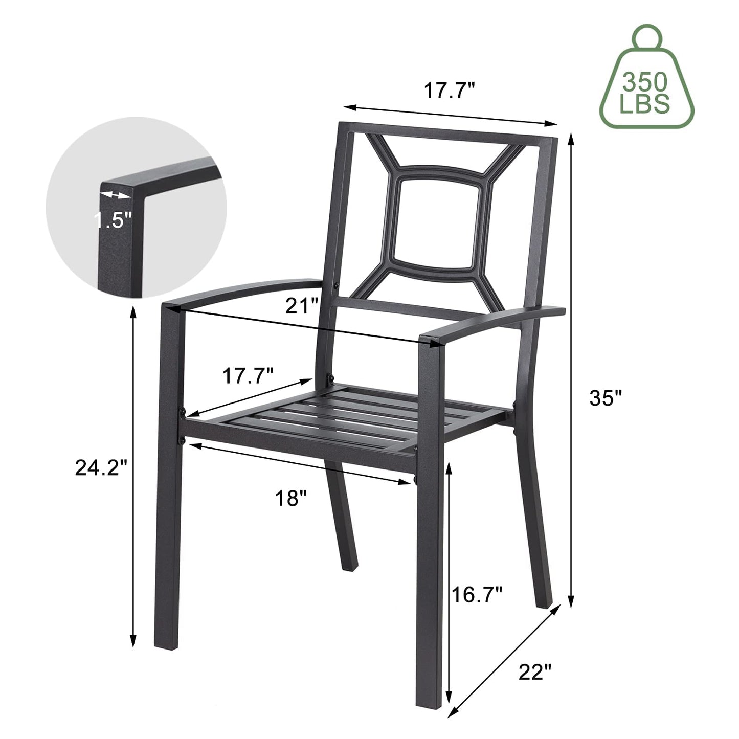 YODOLLA 4 Pieces Outdoor Dining Chairs