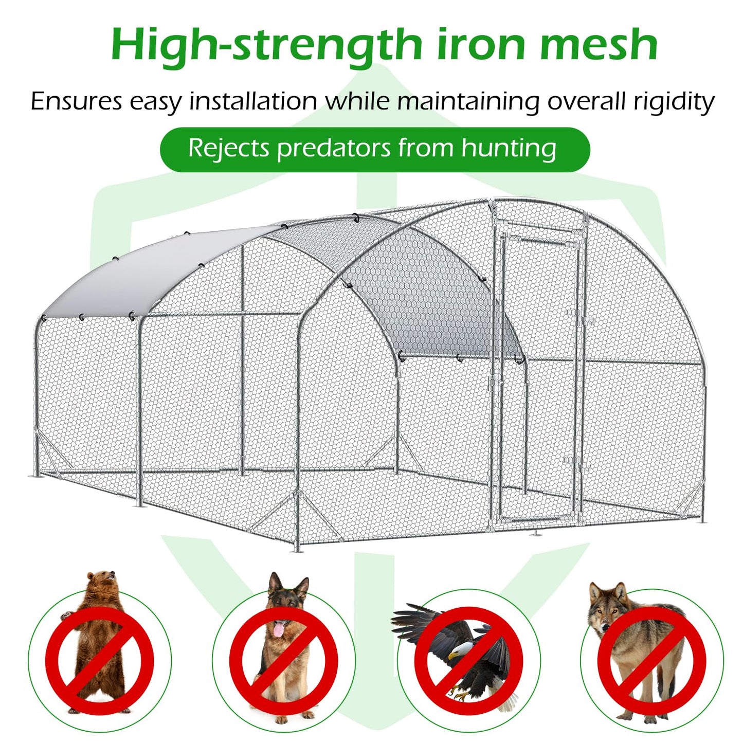 YODOLLA 4m Chicken Coop with Wire Mesh