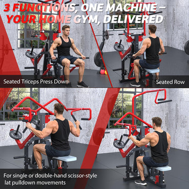 YODOLLA 3-in-1 LAT Pull Down Scissor-Style feat Seated Row & Tricep Machine