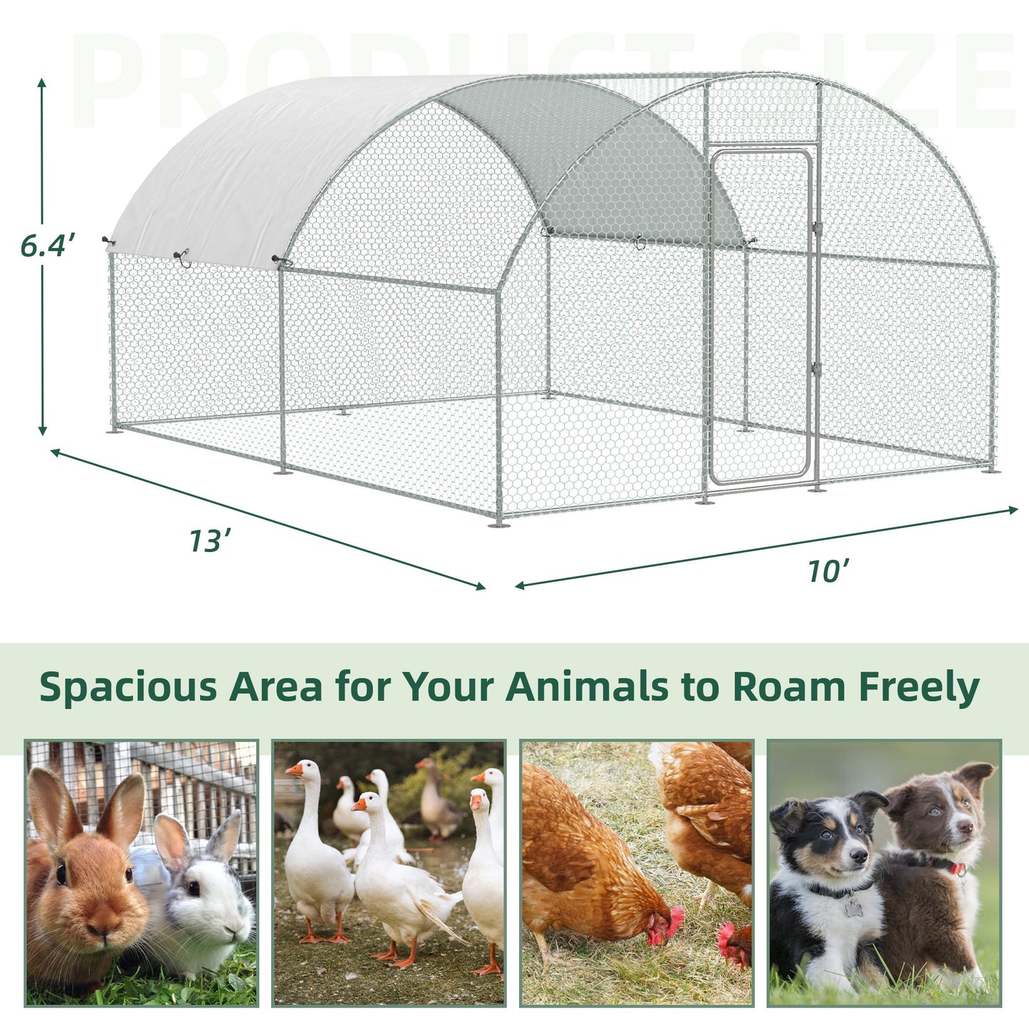 YODOLLA Chicken Coop Frame with Dome