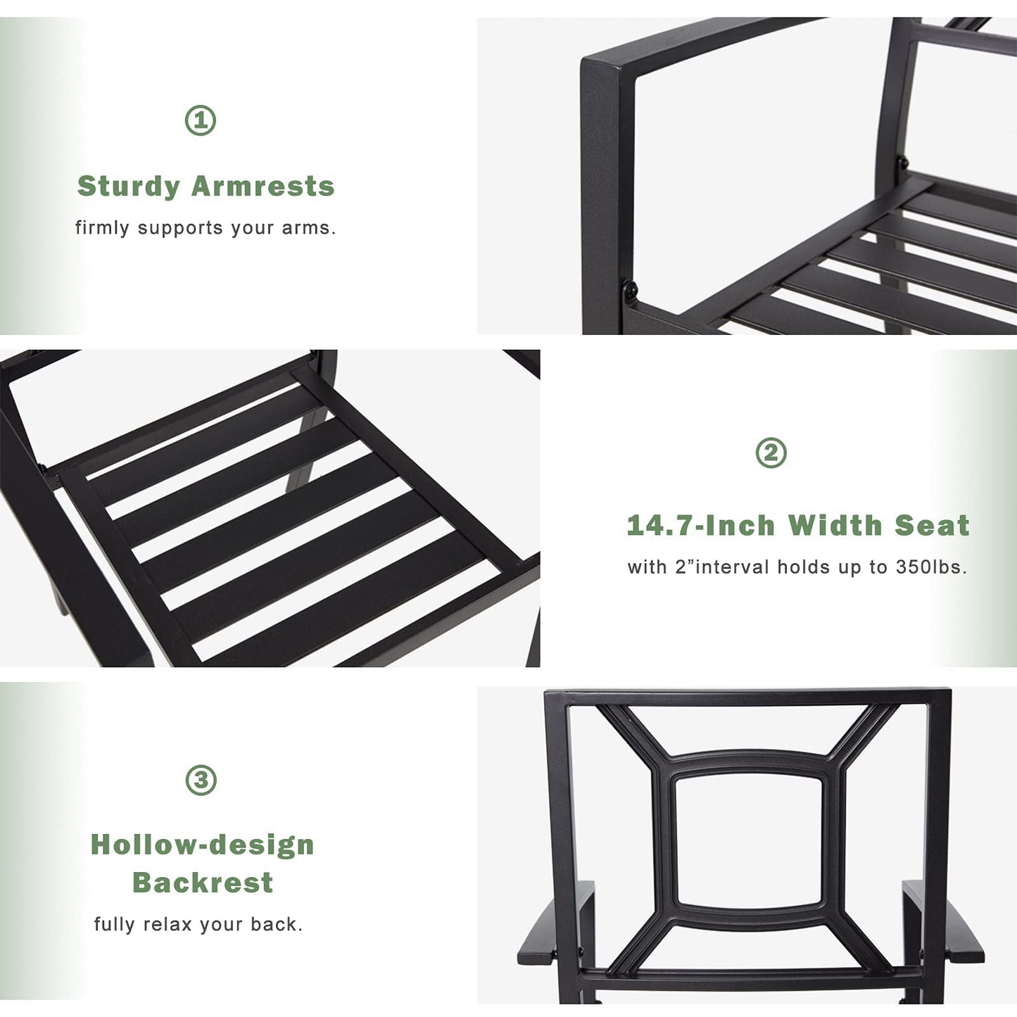 YODOLLA 4 Pieces Outdoor Dining Chairs