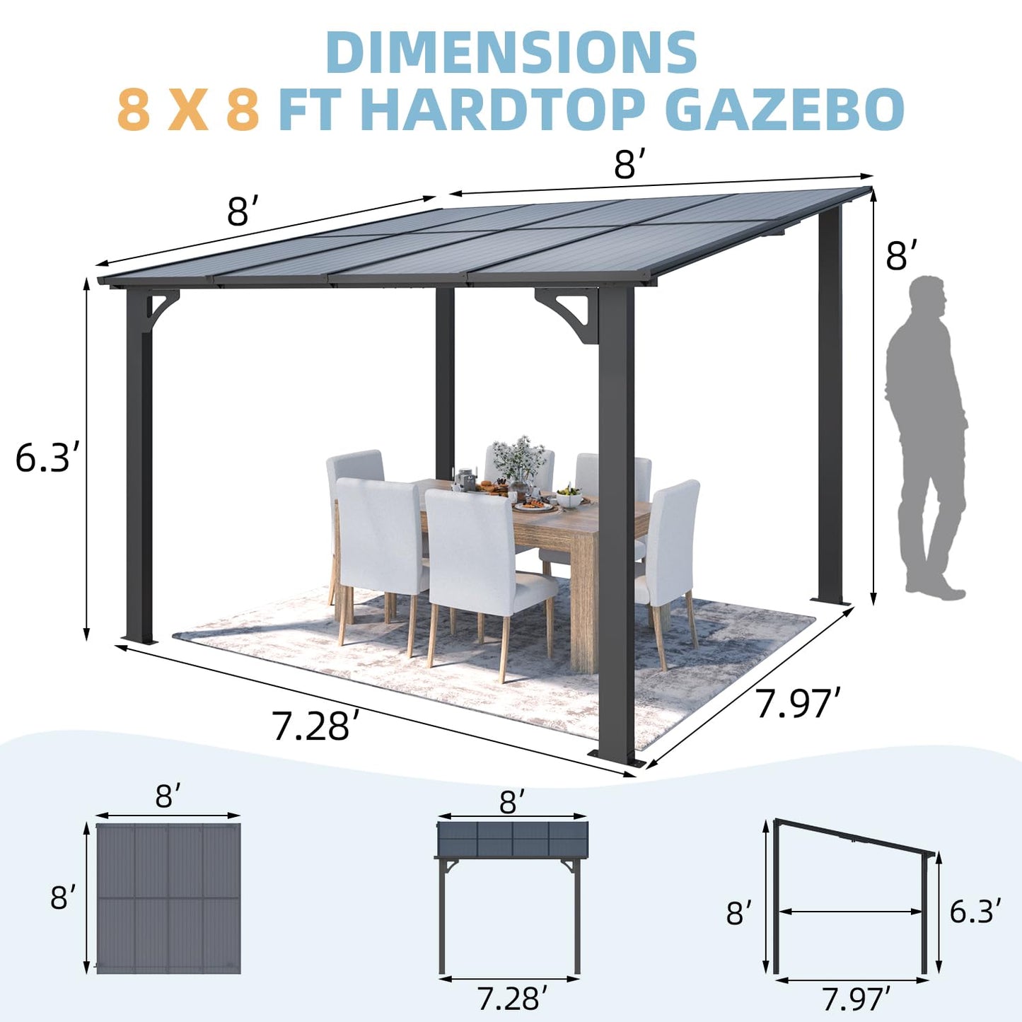 YODOLLA lean to gazebo.
