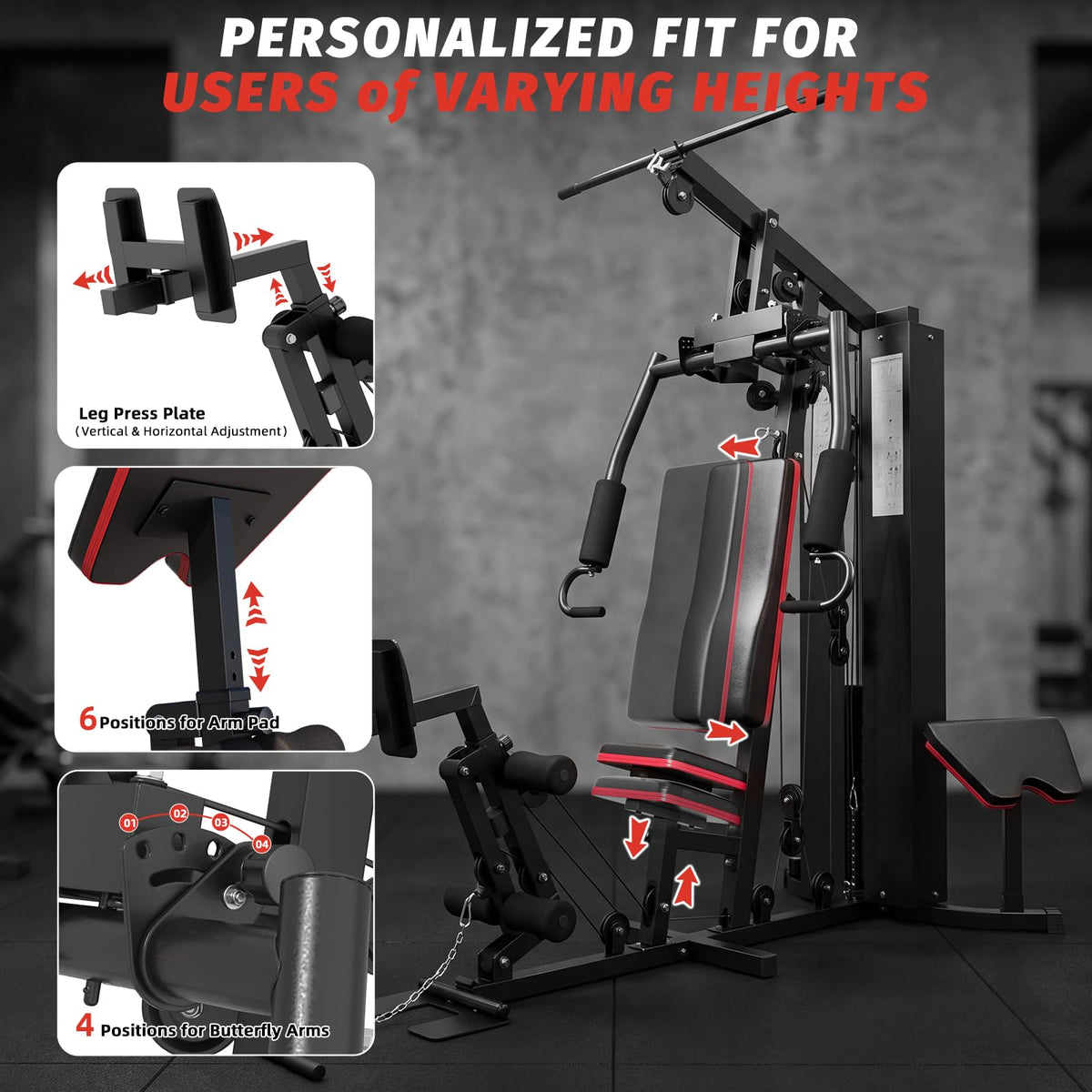 YODOLLA Workout Station with Leg Press, Multifunctional Home Gym Equipment