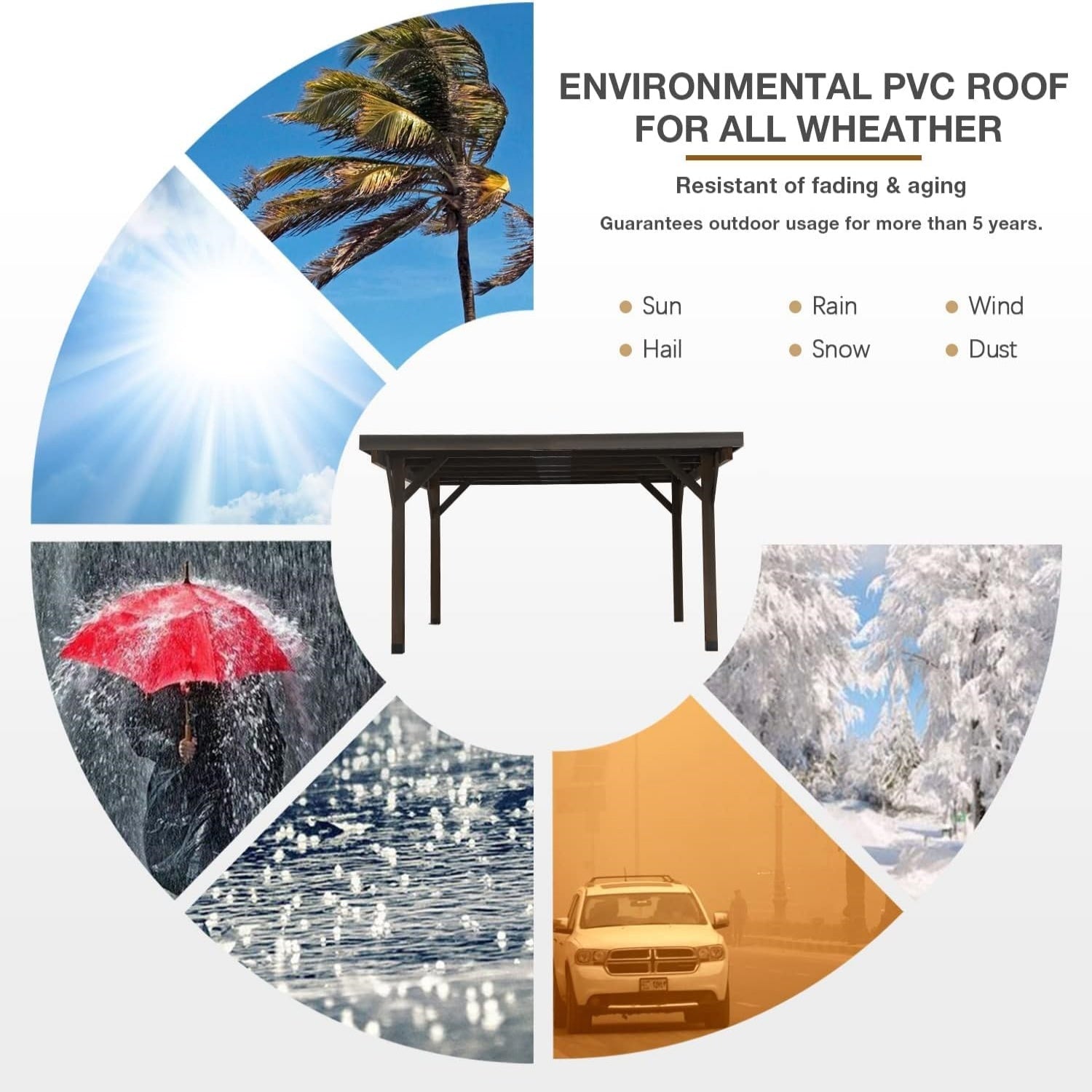 YODOLLA 17ft x 12ft Wooden Pergola