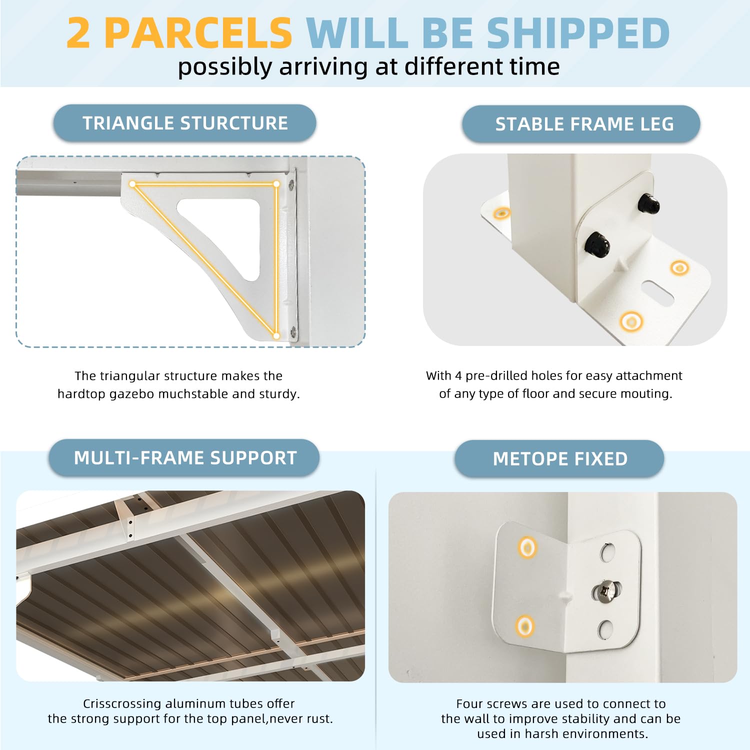 YODOLLA 10x14 Hard Top Patio Gazebo