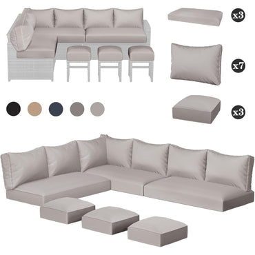 YODOLLA Memory Foam Cushions and Covers, Light Gray
