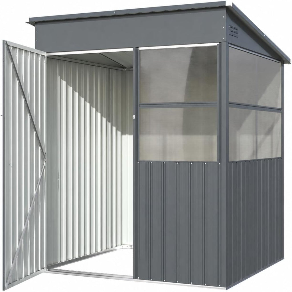 YODOLLA 6x6 Ft Metal Storage Shed with Translucent Panels