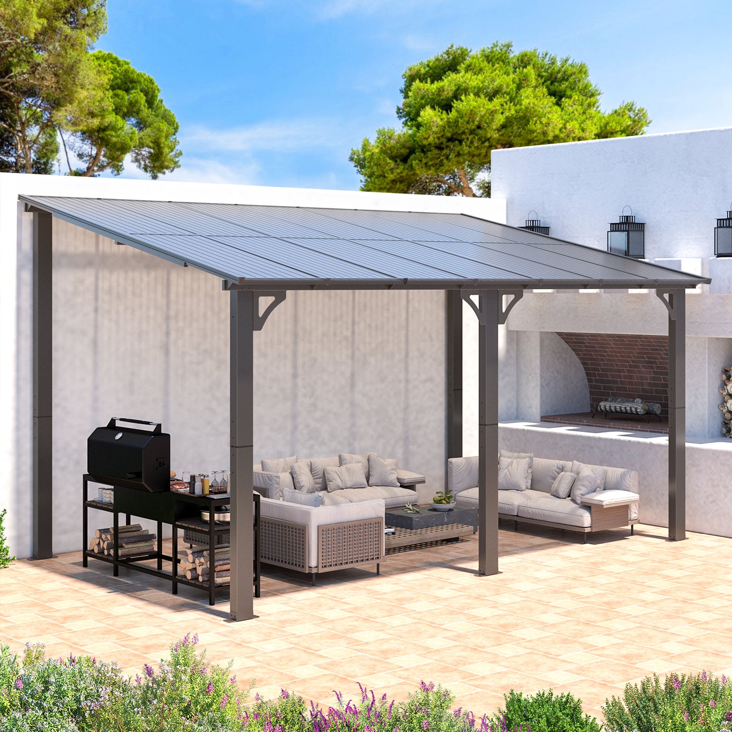 YODOLLA Black 8x14 Patio Gazebo