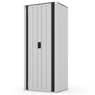 YODOLLA Outdoor Storage Cabinet Waterproof with Shelves Storage Shed, White