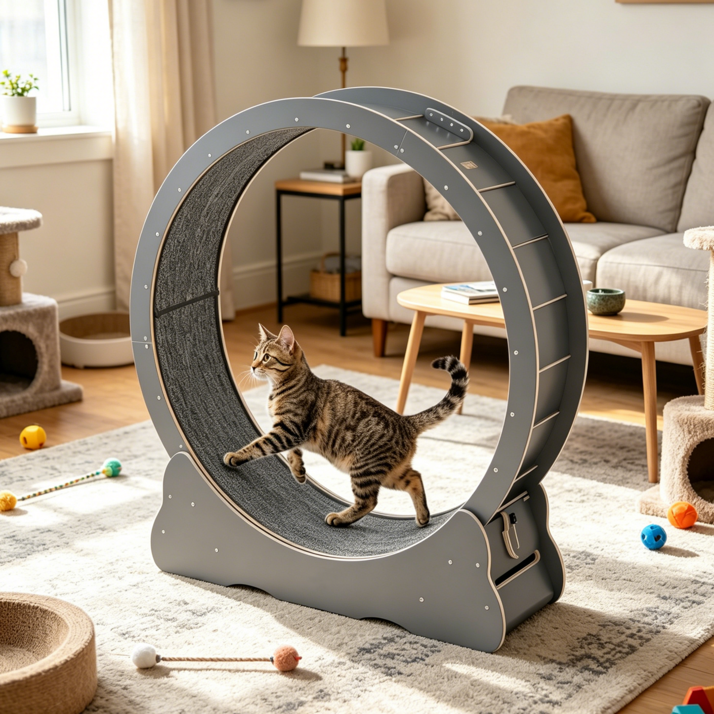 YODOLLA 43.3” Cat Exercise Running Wheel, Gray