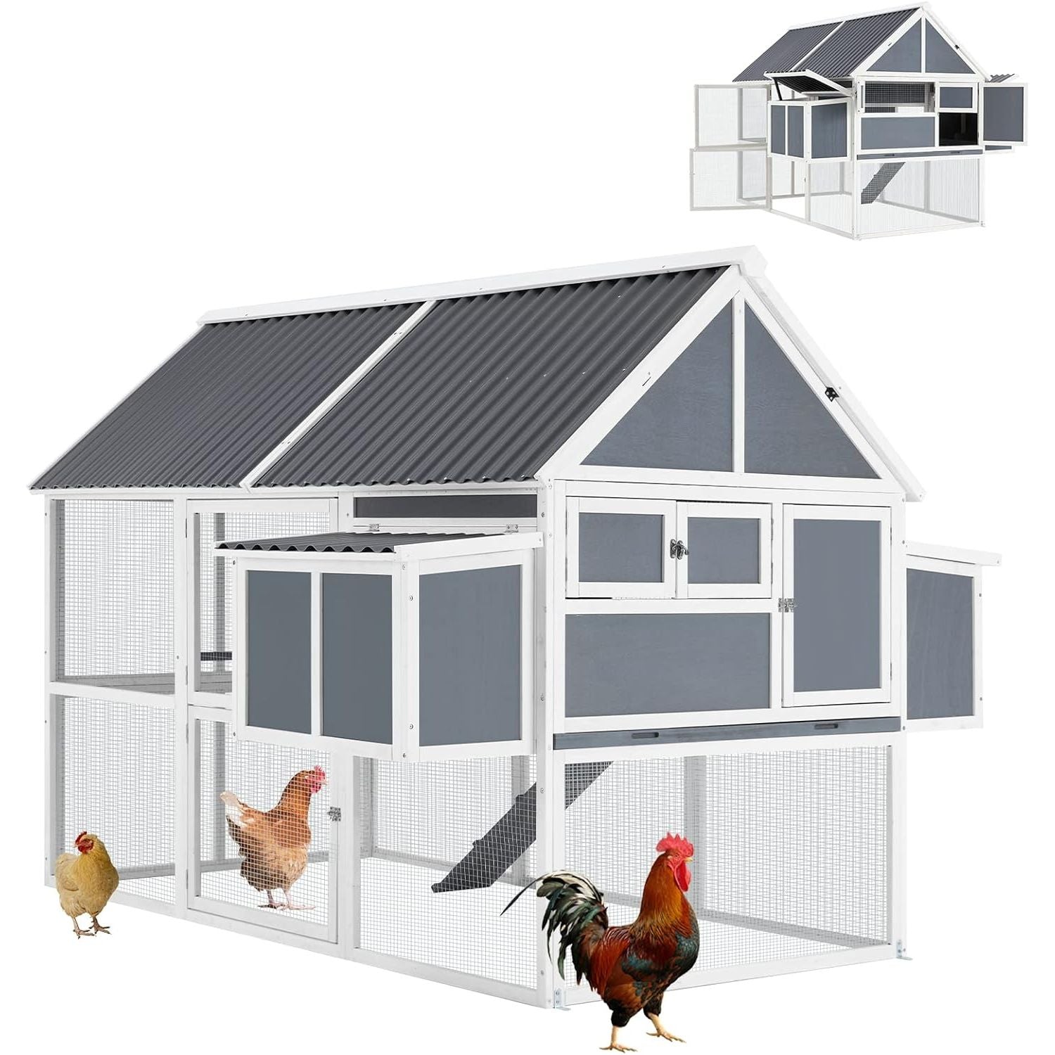 YODOLLA large chicken coop with ramp.