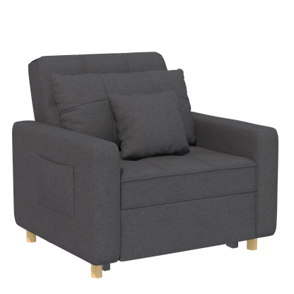 YODOLLA 36" Convertible Chair Bed, Modern Grey