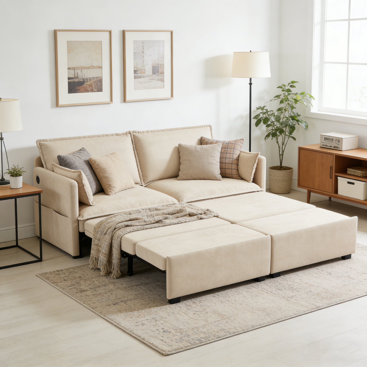 YODOLLA 72" 3 in 1 Sofa Bed Pull Out Couch Sleeper Sofa Bed