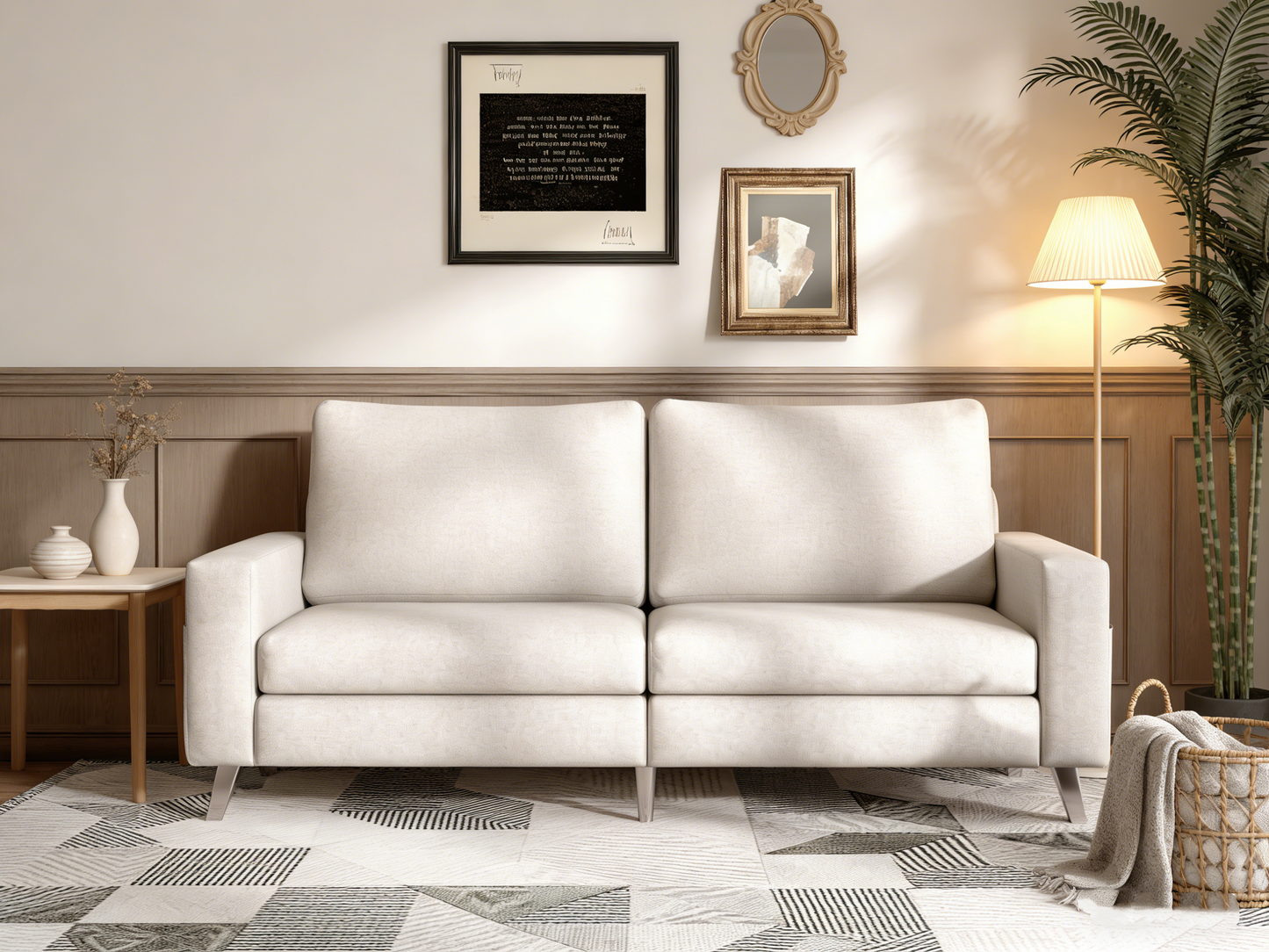 YODOLLA 79 Inch Sofa Couch for Living Room, Cream White