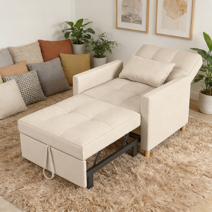 YODOLLA 3 in 1 Chair Bed Sleeper for Adults, Beige