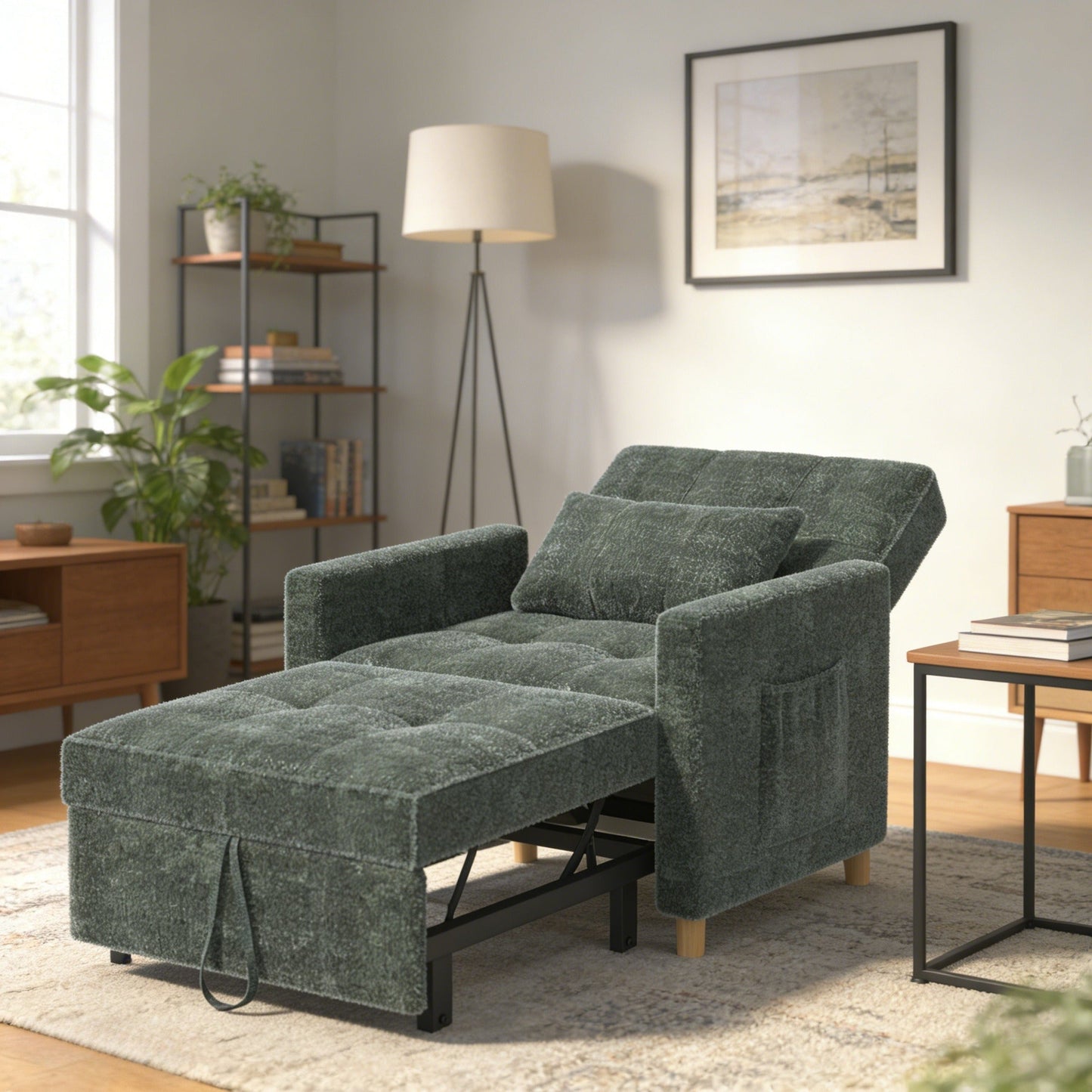 YODOLLA 3 in 1 Chair Bed Sleeper for Adults, Green