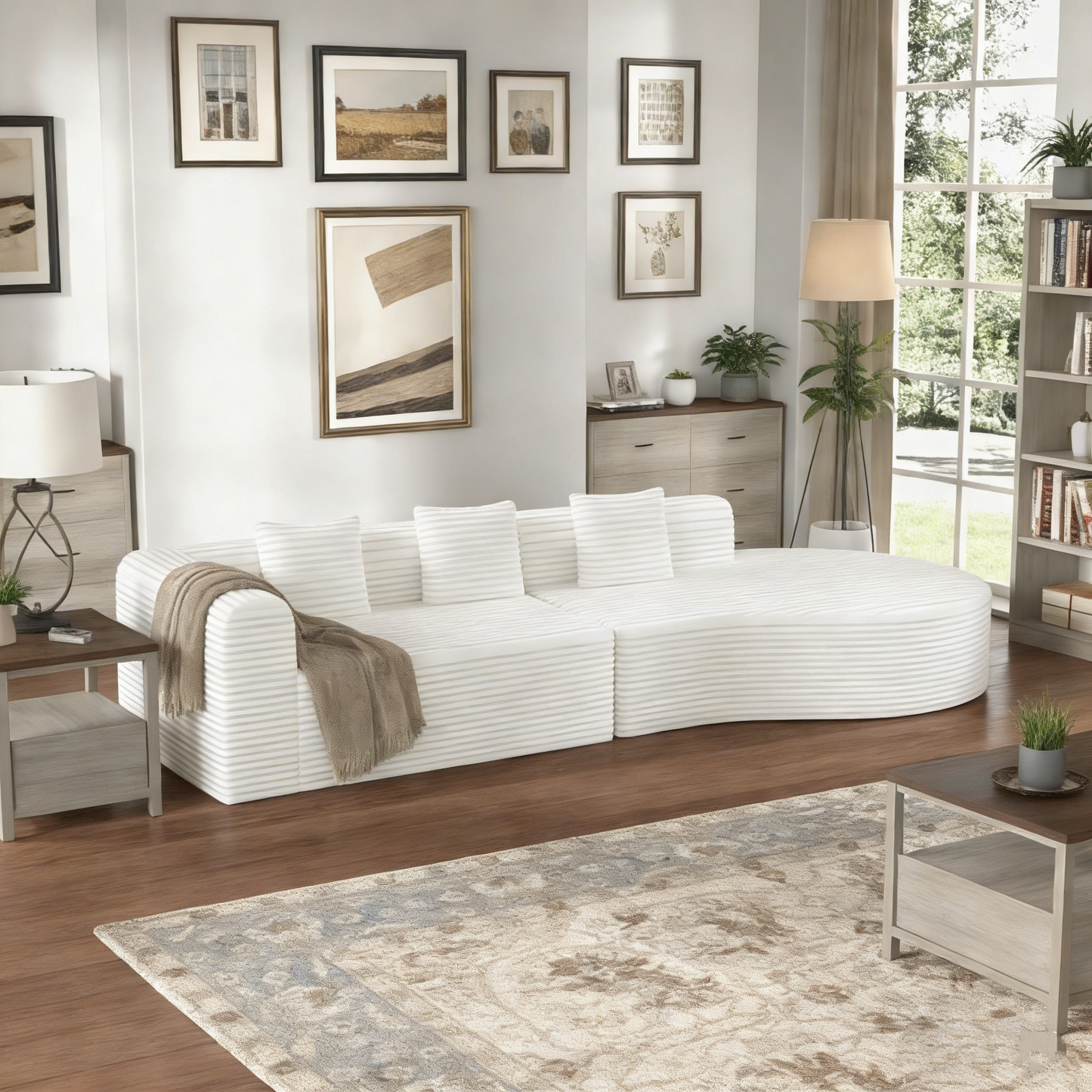 YODOLLA 134’’ Modern Sectional Couches 1400LBS Oversized L-Shaped Curved Sofa