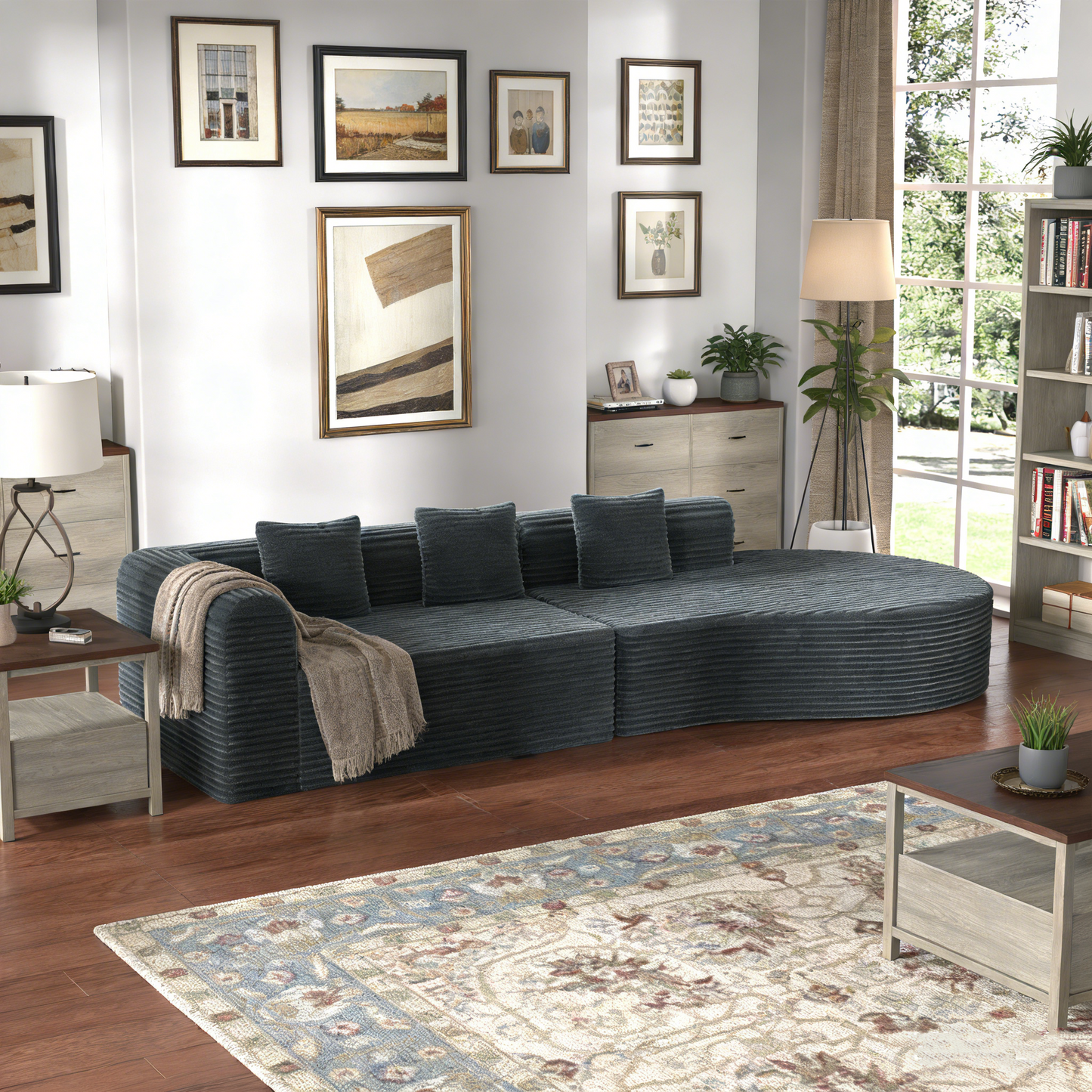 YODOLLA 134’’ Modern Sectional Couches 1400LBS Oversized L-Shaped Curved Sofa