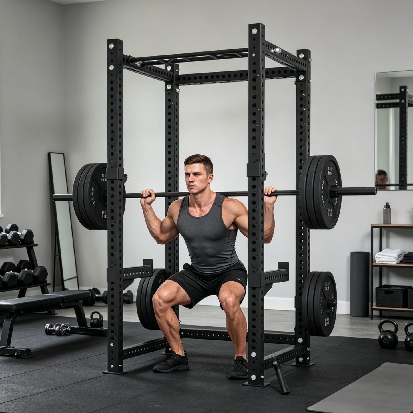 YODOLLA Commercial Power Cage, Multi-Function Power Rack