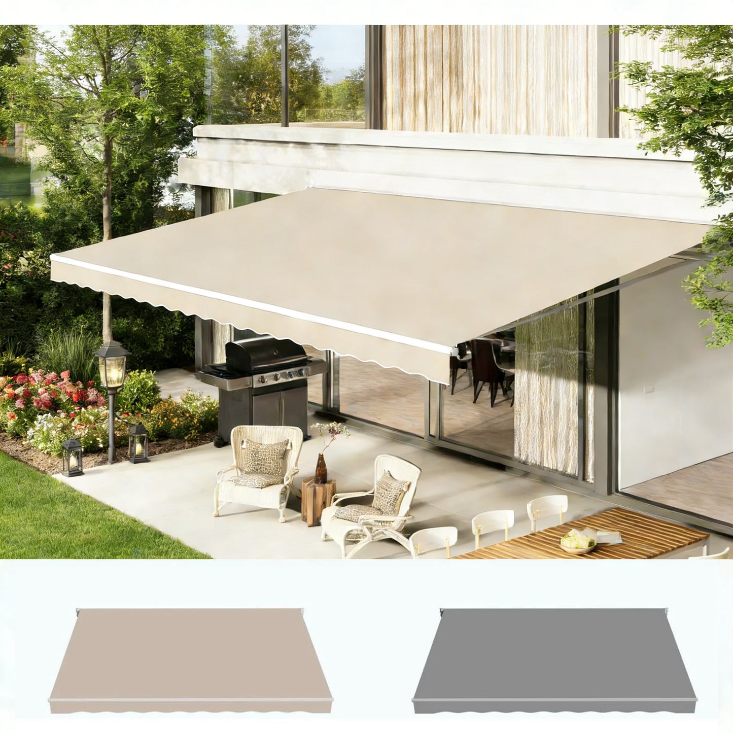 YODOLLA 13x10FT Retractable Awning Replacement Sunshade Canopy