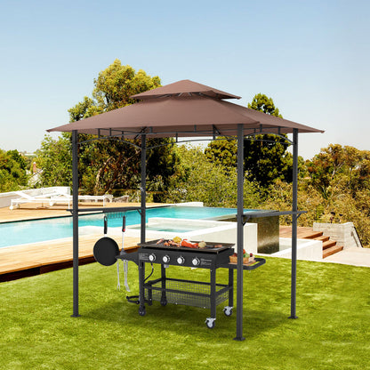 YODOLLA 8x5 Grill Gazebo, Brown