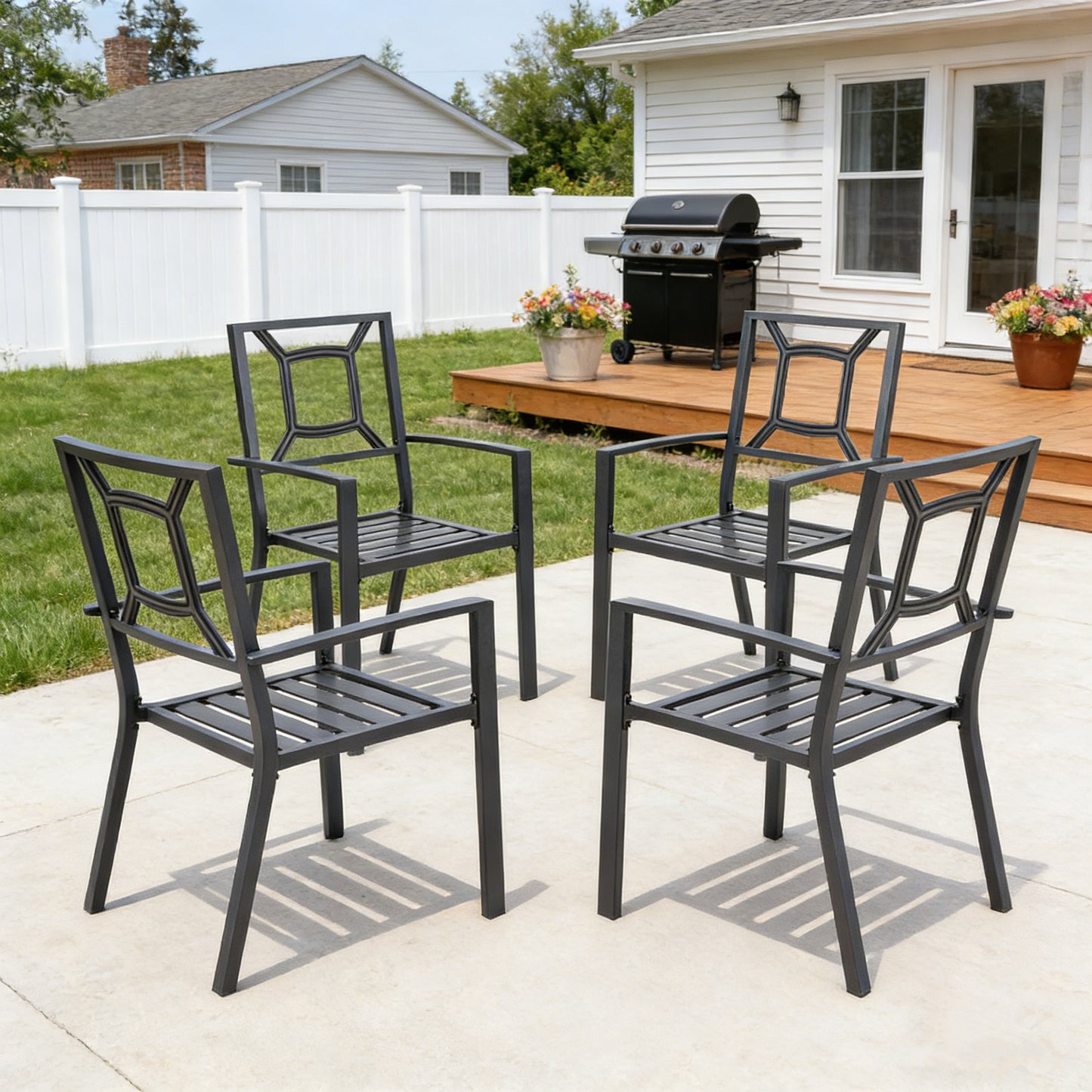 YODOLLA 4 Pieces Outdoor Dining Chairs