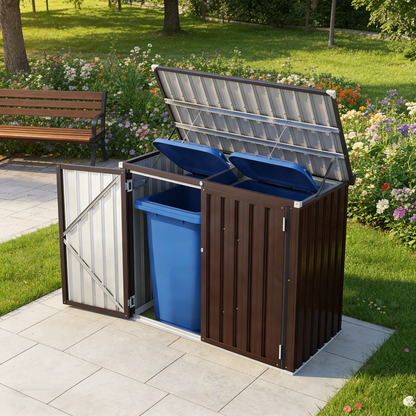 YODOLLA 46 Cu.Ft Outdoor Horizontal Storage Shed, Brown