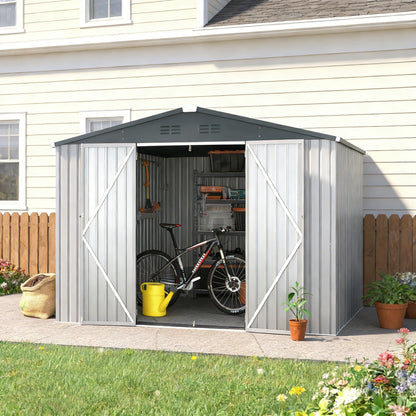 YODOLLA 10'x10' White Metal Storage Shed
