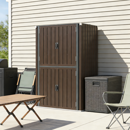 YODOLLA Outdoor Cabinet Outdoor Storage Cabinet, Brown