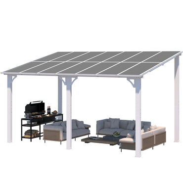 YODOLLA 14'x8' Wall Mounted Gazebos Pergola, White