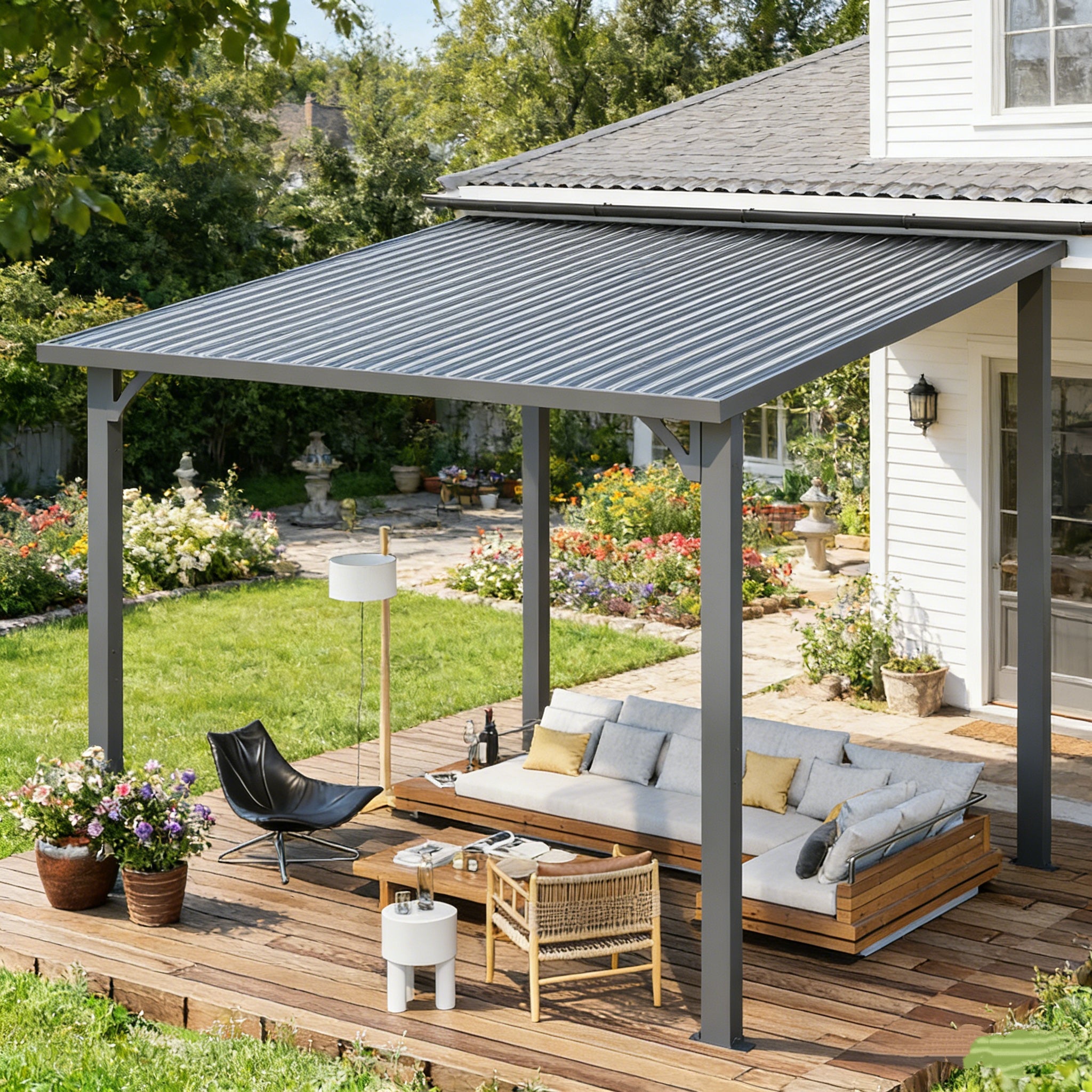 YODOLLA 10'x8' Hardtop Outdoor Pergola Gazebo – Durable Patio