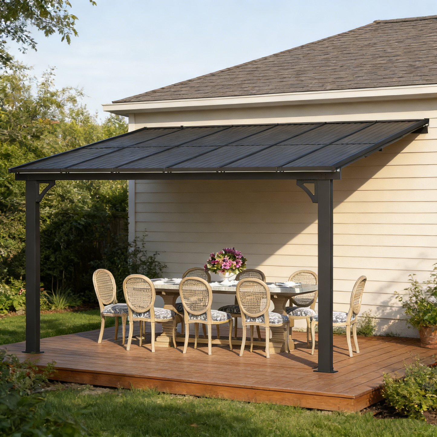 YODOLLA 12' × 10’ Adjustable Height Outdoor Gazebo Pergola for Patio