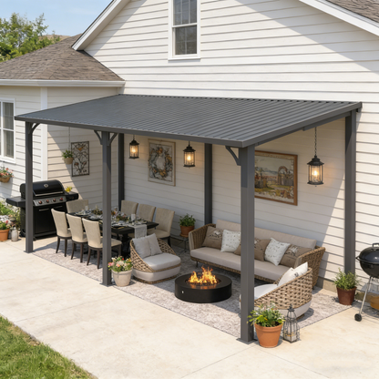 YODOLLA 20' x 8' Outdoor Hardtop Metal Gazebo for Patio