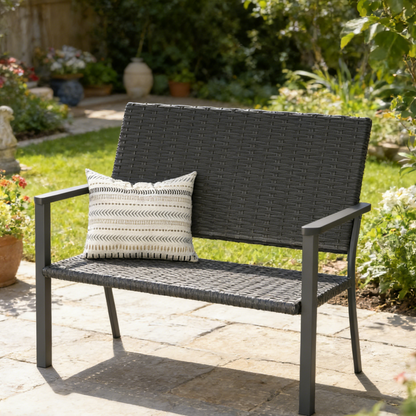 YODOLLA Outdoor Garden Bench,  Patio Loveseat with Backrest Armrests