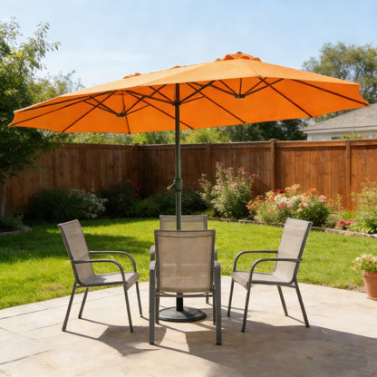 YODOLLA 15x9ft Double-Sided Patio Umbrella, Orange