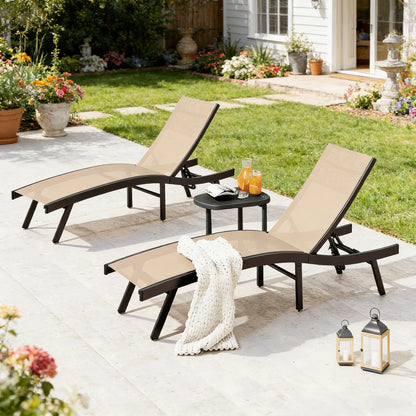 YODOLLA Outdoor Chaise Lounge, All Weather Pool Lounge Chairs Ergonomic Design