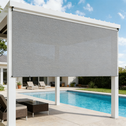 YODOLLA Outdoor Roller Shade, Sun Shade Cover Canopy with 99% UV Protection, Gray