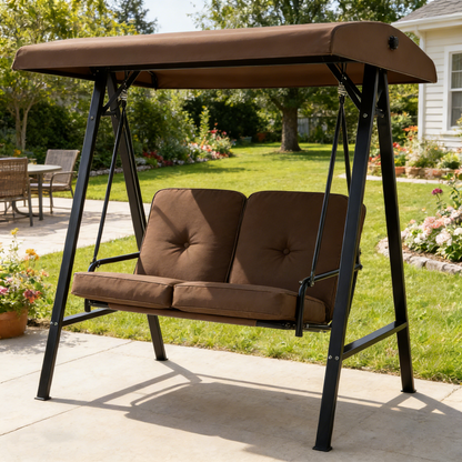 YODOLLA Patio Swing Chair 2-Seat for Adult, Brown