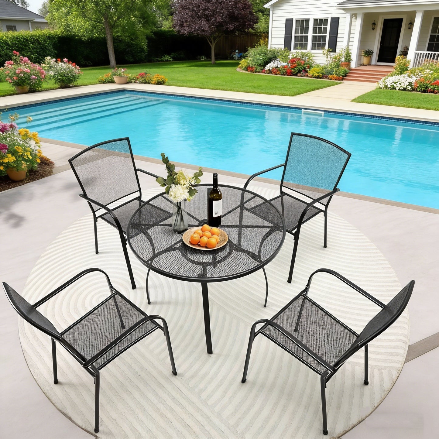 YODOLLA Stackable Patio Dining Chairs Set of 4