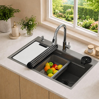 YODOLLA 33x19 In Drop-in/Topmount Kitchen Sink, Stainless Steel Workstation Sink