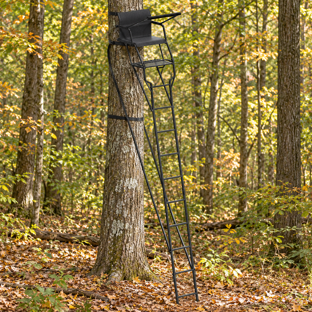 YODOLLA Ladder/Hang-on Tree Stand, Heavy-Duty Portable Steel Hunting Tree Stand