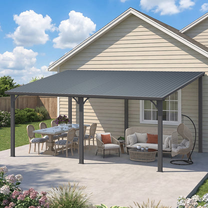 YODOLLA 16' x 12' Outdoor Pergola Hardtop Gazebo