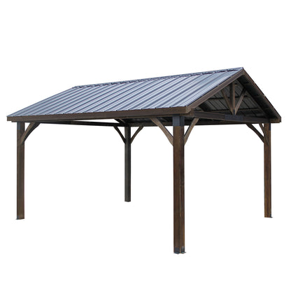 YODOLLA  14' x 12' Arlington Polycarbonate Pyramid Hip Roof, Coffee
