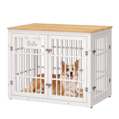 YODOLLA 38'' Dog Crate Furniture for Large Dogs, White