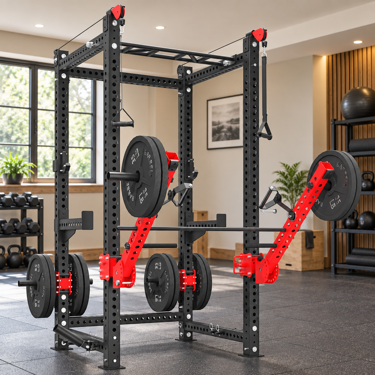 YODOLLA Commercial Power Cage, Multi-Function Power Rack